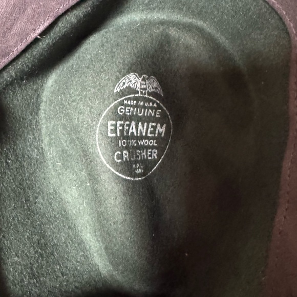 Vintage Spruce Green Genuine Effanem 100% Wool Crusher Hat - Picture 9 of 10